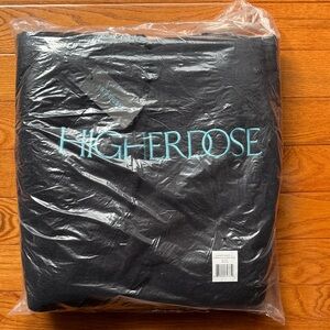 HigherDOSE Black Blanket with Turquoise Logo